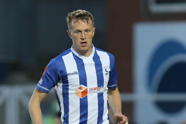 Luke Hendrie was given the captain's armband for Hartlepool United against Charlton Athletic.. (Credit: Will Matthews | MI News)