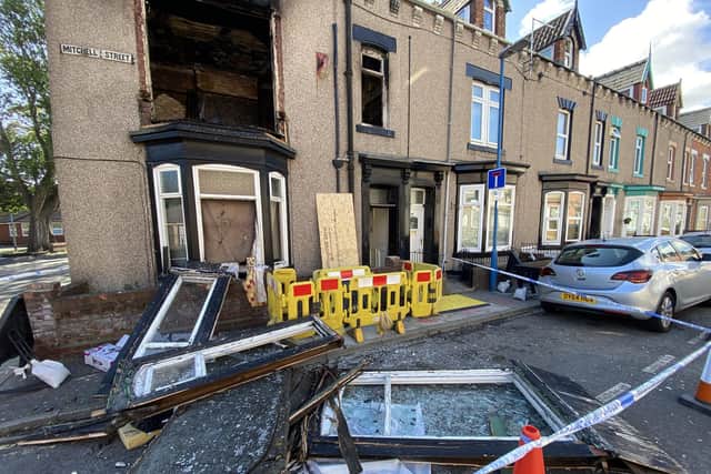 The aftermath of the fire in Mitchell Street, Hartlepool. Picture by FRANk REID