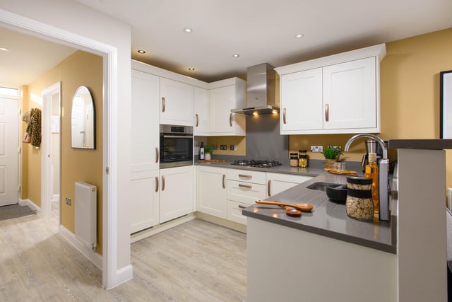 The home offers an open-plan kitchen.