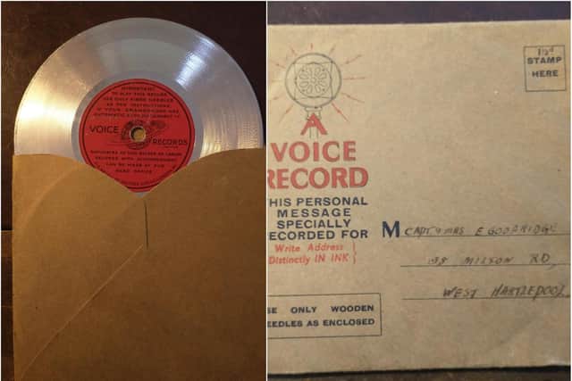A Hartlepool man has found an old voice record addressed to a couple in his home town.