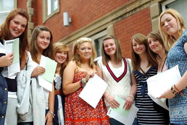 Hartlepool Sixth Form students celebrate their results in 2010.