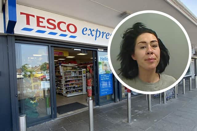 Lydia Hutchinson robbed the Tesco Express store on Catcote Road, Hartlepool.