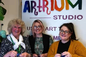 Hartlepool's charity, the Atrium, is organising a 24-hour knitathon from Friday, April 26, until Saturday, April 27. Pictured are the core team members of Hartlepool's Atrium, from left, Val Chaytor, Kathryn Hall and Hannah Goodwill.