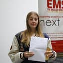 Taylor Measor receives her A-level results from English Martyrs Sixth Form College. Picture by Steve Hope