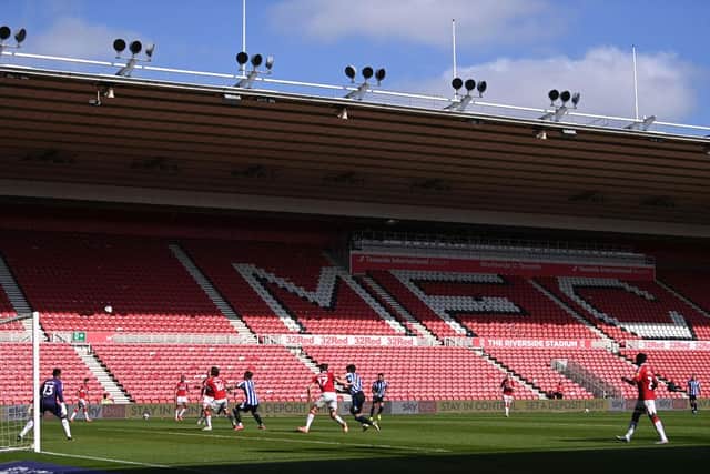 A Championship match between Middlesbrough and Sheffield Wednesday at Riverside Stadium.