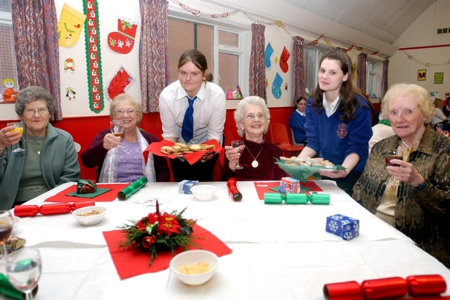 Students at St Hilds' School put on a great party for local pensioners in 2005.