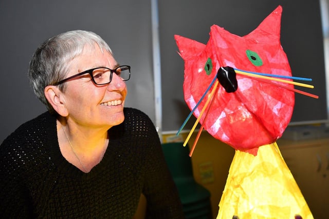 Kath Saxon enjoys her visit to the Clavering Primary School 50th birthday celebrations.