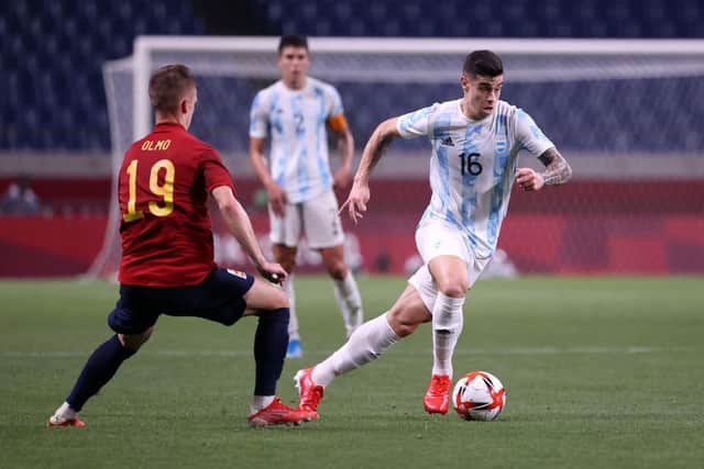 Martin Payero playing for Argentina against Spain.