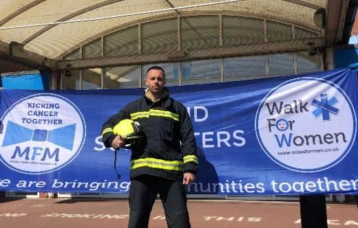 Liam Lewis is to run 19 miles in his full firefighter's kit for the mental health charity Miles For Men.