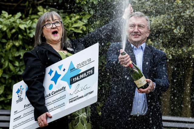 Frances and Patrick Connolly celebrate their 2019 EuroMillions win.