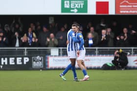 Hartlepool United came from behind for the second time this season to defeat Harrogate Town. (Credit: Mark Fletcher | MI News)