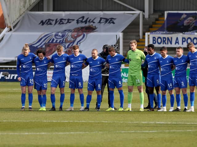 The Hartlepool United starting XI v Notts County at Victoria Park, Hartlepool on Saturday 10th April 2021. (Credit: Chris Booth | MI News)