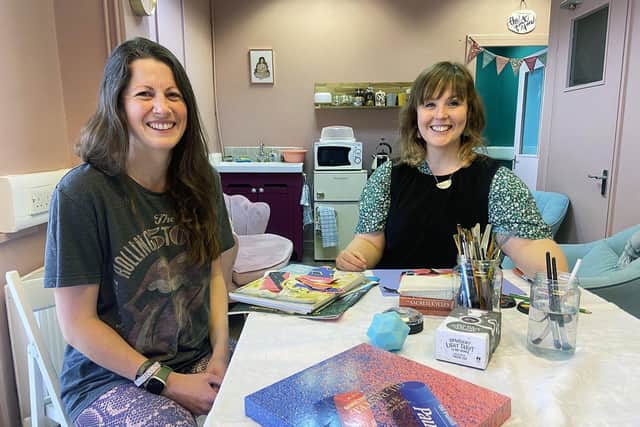 Lottie Ayers (left) and Zoe Gardner at the Women's Hub, in The Arches, Park Road.