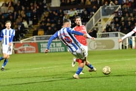 Hartlepool United missed out on a Wembley final after losing to Rotherham United on penalties in the semi-final of the papa John's Trophy. Picture by FRANK REID