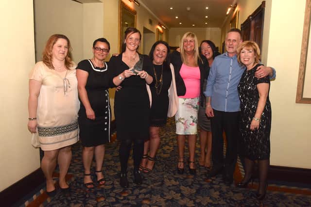 The award-winning 1 Hart 1 Mind 1 Future group with their trophy for Community Group of the Year at the Best of Hartlepool Awards in 2015.
