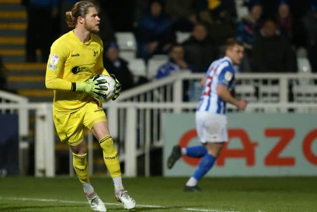 Ben Killip made a big save with the score at 1-0 to keep Hartlepool United in the game. (Credit: Michael Driver | MI News)