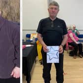 Bill Darley with son Jaxon in the picture that shocked him into losing weight (left) and being names Man of the Year after losing eight stones with Slimming World at West View in Hartlepool.