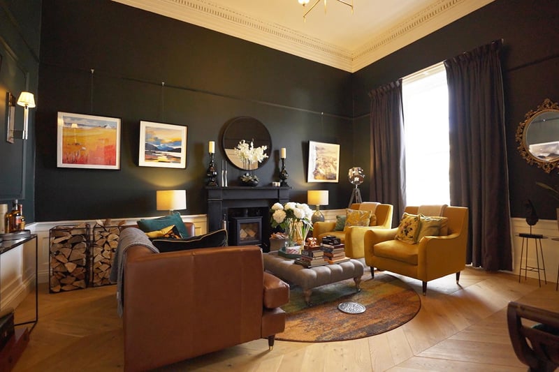 Another shot of the luxurious Drawing Room in Doric House. (Credit: Rory Dunning)