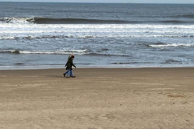 The beach at Seaton Carew has been quiet today as people heed the message to stay at home.
