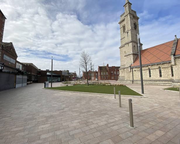 A deserted Hartlepool town centre at the start of the first lockdown in March 2020.