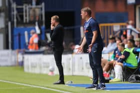 Dave Challinor  during the Vanarama National League match between Stockport County and Hartlepool United at the Edgeley Park Stadium, Stockport on Sunday 13th June 2021. (Credit: Mark Fletcher | MI News)