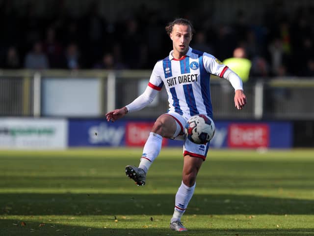 Jamie Sterry is back in the Hartlepool United starting line-up to face Crawley Town. (Credit: Mark Fletcher | MI News)