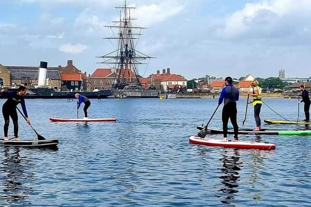 A paddle board session in full flow.