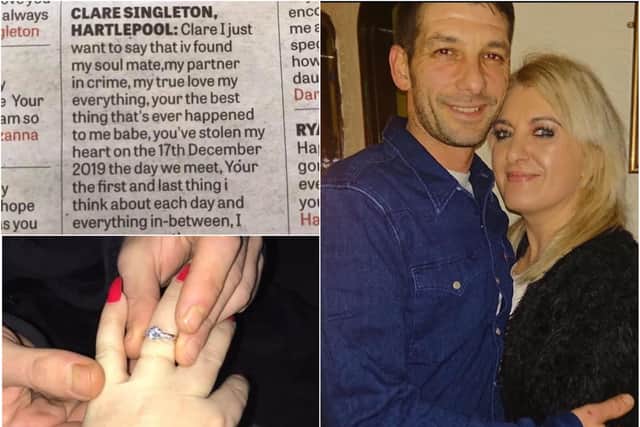 John Flouty and Clare Singleton got engaged after John's Valentine's marriage proposal in the Mail.