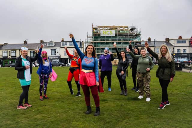 Rachel and eight friends walked for 12 hours in aid of charity.