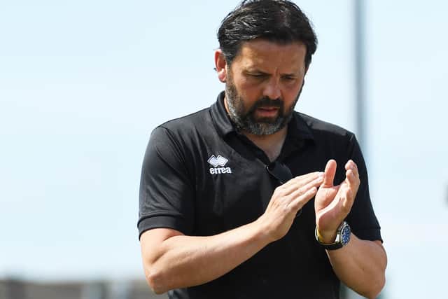 Paul Hartley has praised Hartlepool United fans for their support during the goalless draw with AFC Wimbledon. Picture by FRANK REID