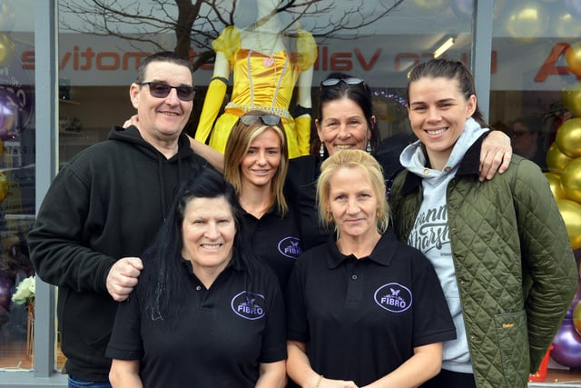 Savannah opened Stephen Picton's  Fibro Connect charity shop earlier this year and was pictured with staff Christine Harrison, Christine Dee, Sandy Picton and Deb Campbell.
