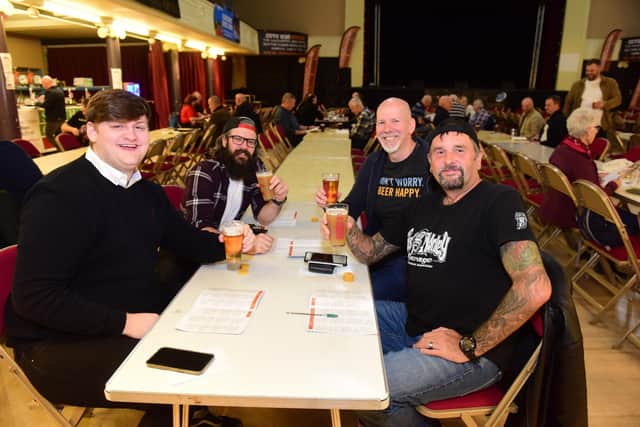 Left-righ: Keith Kitching, Josh Holmes, Keith Stenson and Steve Gaffney of Hartlepool at the 2022 Hartlepool Beer Festival.