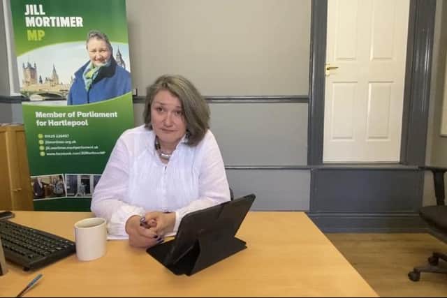 Hartlepool MP Jill Mortimer in her constituency office.