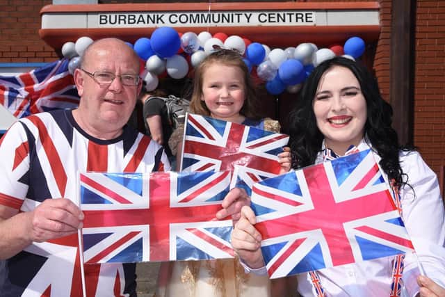 Brian Minton, Isabelle Aspinall and Angela Taylor enjoy the Jubilee day event held at the Burbank Community Centre. Picture: Ian McClelland.