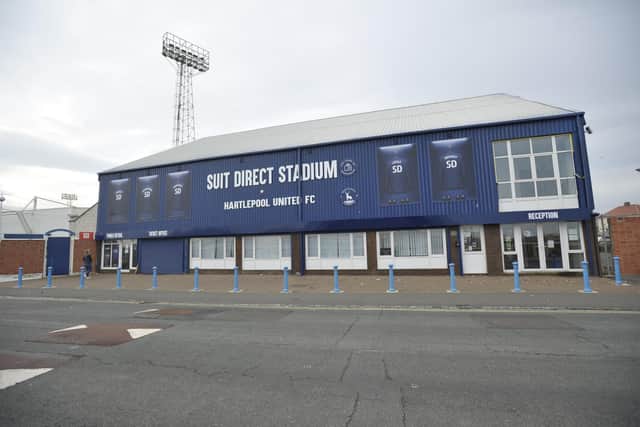 Hartlepool United are to extend their partnership with Suit Direct. Picture by FRANK REID
