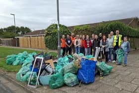 Members of the Central Estate Residents Group and partners with the results of their recent community clean up.