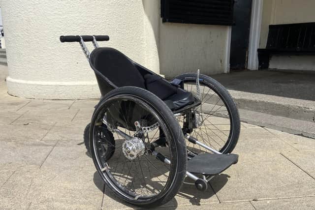 One of the beach access wheelchairs that can be hired in Seaton Carew.