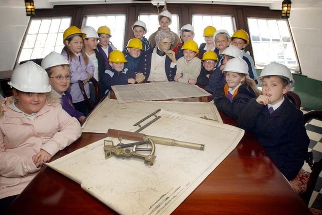 Pupils make a trip to the National Museum of the Royal Navy in 2005.