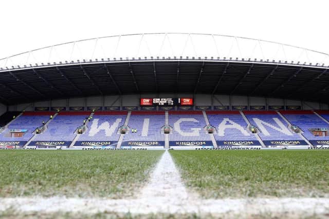 Wigan Athletic have been hit with a points deduction. (Photo by Matt McNulty/Getty Images)