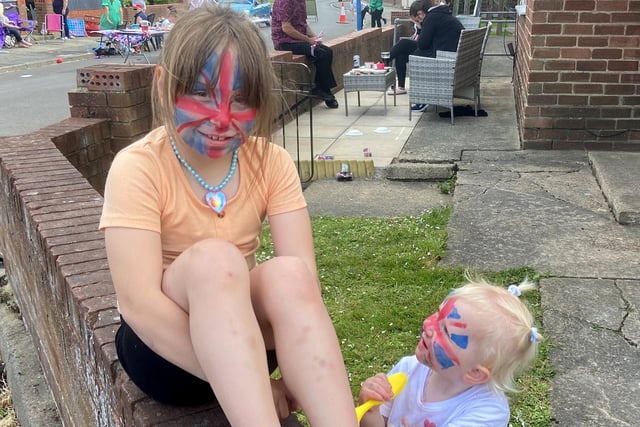 A roaring trade for the face painter at the Fordyce Road street party in Hartlepool.