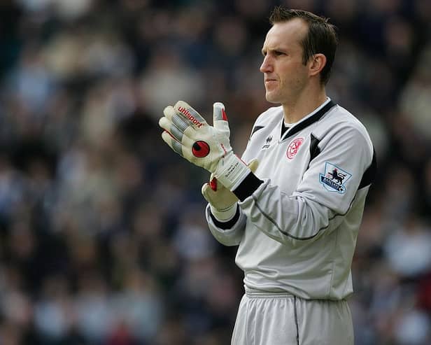 Mark Schwarzer playing for Middlesbrough.