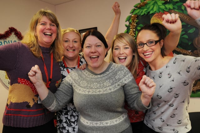 Teaching staff at Brougham Primary School were in great spirits after their latest Ofsted news 8 years ago. Pictured left to right are head teacher Julie Thomas, deputy head Sarah Greenan and Year 6 teachers Rachel Biggins, Gemma Kelly and Stacey McKeown.