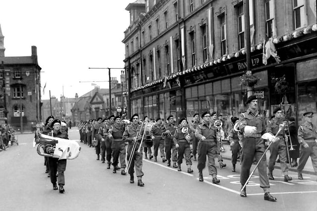 A band passes Binns in Victoria Road during the Coronation celebrations. Photo: Hartlepool Museum Service.