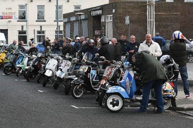 Members of Hartlepool Scooter Club arriving at the March of the Mods event in 2019.