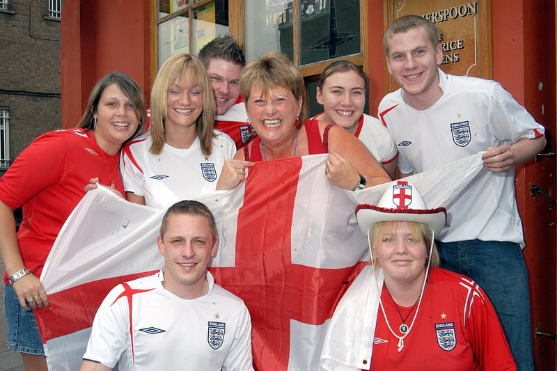 England fans pictured before Sunday's match at The Liquorice Gardens