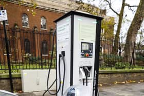 A electric car charging point.