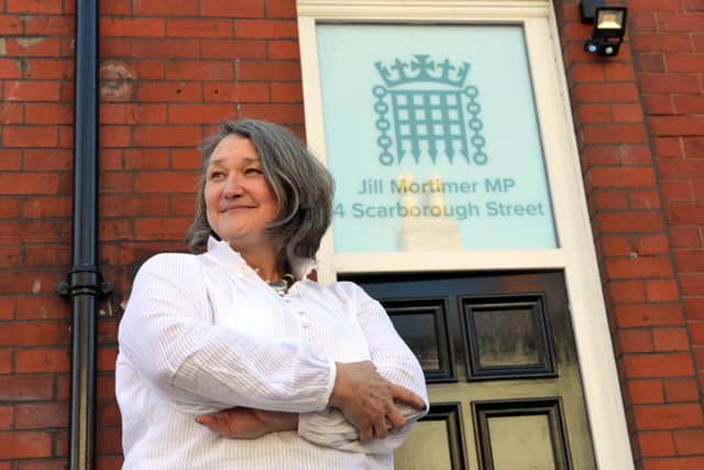 Hartlepool MP Jill Mortimer outside her constituency office.