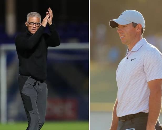 Keith Curle has referenced golf world No.1 Rory McIlroy as inspiration for his Hartlepool United players. (Mark Fletcher) MI News & Sport Ltd / (Photo by Kevin C. Cox/Getty Images)
