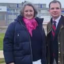 Hartlepool MP Jill Mortimer and Energy minister Andrew Bowie during a visit to Hartlepool Power Station in March 2023.