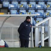 Hartlepool manager, Dave Challinor during the Vanarama National League match between Hartlepool United and Wealdstone at Victoria Park, Hartlepool on Saturday 9th January 2021. (Credit: Mark Fletcher | MI News)